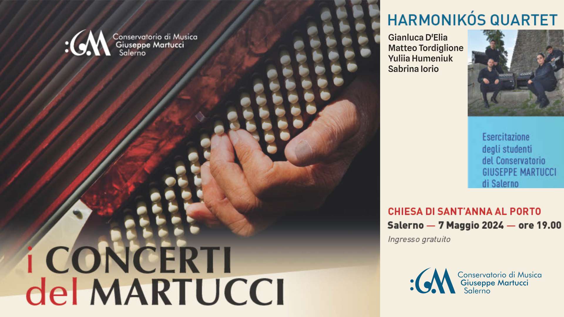 I Concerti del 'Martucci' a Sant'Anna - Il 7 maggio terzo appuntamento