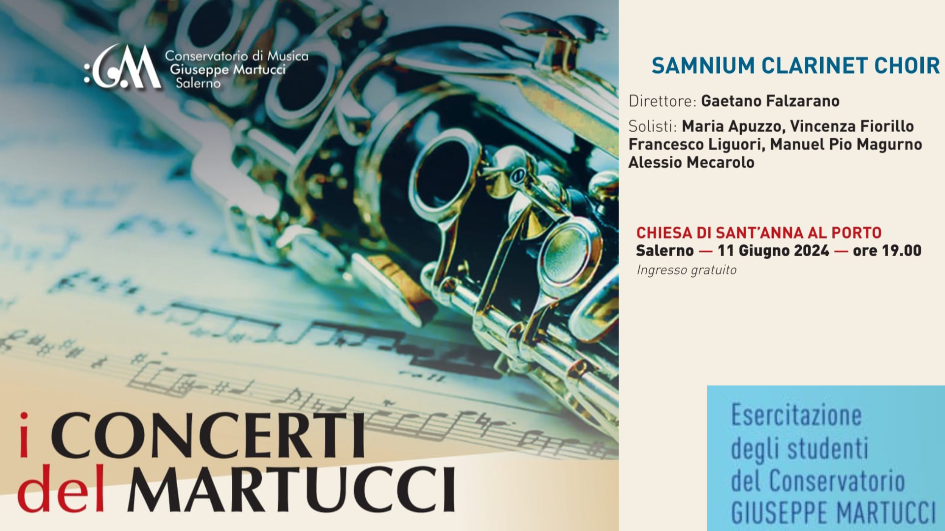 I Concerti del Martucci - Samniun Clarinet Choir (11 giugno)